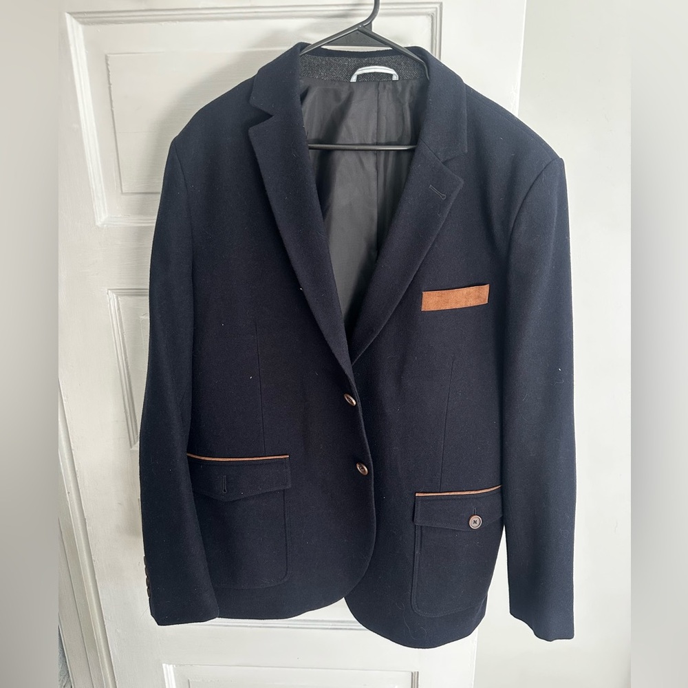 Vicomte A, men’s jacket, navy and brown, size XXL